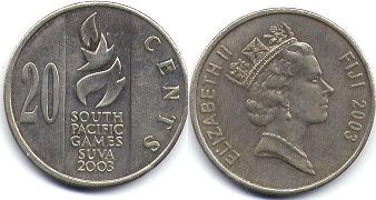 coin Fiji 20 cents 2003