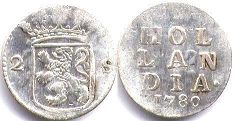 coin Holland 2 stuvers 1780