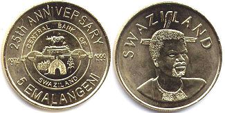 coin Swaziland 5 emalangeni 1999 Central Bank