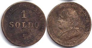 coin Papal State 1 soldo 1867