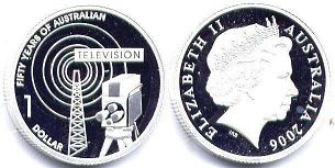 australian silver commemmorative coin 1 dollar 2006
