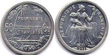 piece Polynésie Française 50 centimes 1965