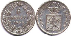 coin Hesse-Darmstadt 6 kreuzer 1844