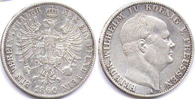 Münze Preußen 1 Thaler 1860