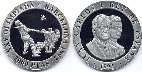 coin Spain 2000 pesetas 1992