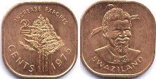 coin Swaziland 2 cents 1975