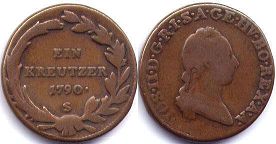 coin RDR Austria 1 kreuzer 1790
