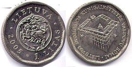 coin Lithuania 1 litas 2005