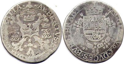 coin Spanish Netherlands 1/2 patagon no date (1612-1621)