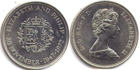 monnaie UK 25 nouveaux pence 1972