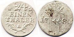 Münze Preußen 1/24 Thaler 1782