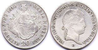 coin Hungary 20 krajczar 1840