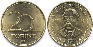 coin Hungary 20 forint 2003