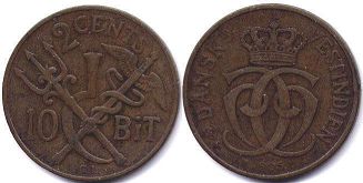 coin Danish West Indies 2 cents 1905