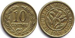 coin Paraguay 10 centimos 1947