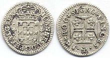 coin Portugal 3 vintens (60 reis) 1706-1750