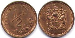 coin Rhodesia 1/2 cent 1970