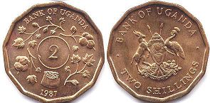 coin Uganda 2 shillings 1987