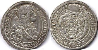 coin RDR Austria 15 kreuzer 1696