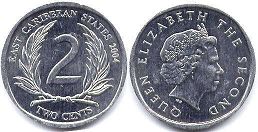 monnaie Eastern Caribbean States 2 cents 2004