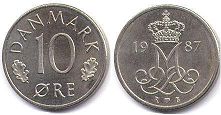 mynt Danmark 10 öre 1987