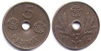 coin Finland 5 pennia 1942