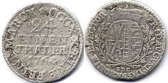 coin Saxony 1/24 taler 1764
