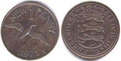 coin Guernsey 1 new penny 1971