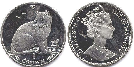 coin Isle of Man crown 1990