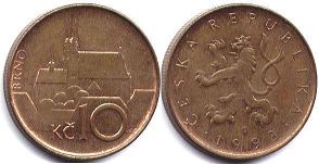 mince Czech 10 korun 1998