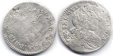 coin English old silver - William III 4 pence