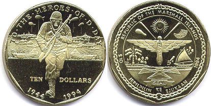 coin Marshall Islands 10 dollars 1994