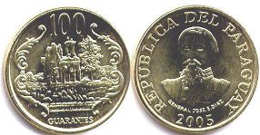 coin Paraguay 100 guaranies 2005