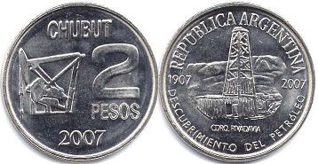 coin Argentina 2 pesos 2007