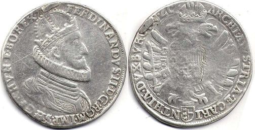 coin RDR Austria taler no date (1619-1637)