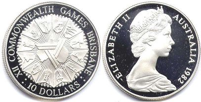 australian silver commemmorative coin10 dollars 1982