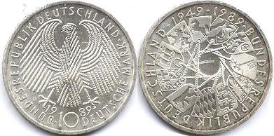 monnaie Allemagne 10 mark 1989
