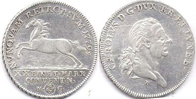 coin Brunswick-Wolfenbüttel 2/3 taler 1779