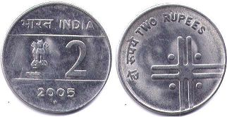 coin India 2 rupees 2005
