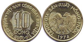 coin South Viet Nam 10 dong 1974