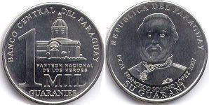 coin Paraguay 1000 guaranies 2007