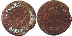coin France double denier 1633