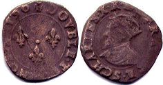coin France double denier 1590