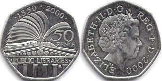 monnaie UK 50 pence 2000