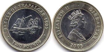 coin Gibraltar 2 pounds 2005