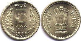 coin India 5 rupees 2009