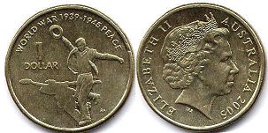 australian commemmorative coin 1 dollar 2005