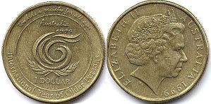 australian commemmorative coin 1 dollar 1999