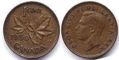 pièce de monnaie canadian old pièce de monnaie 1 cent 1950