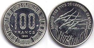 coin Central African States (CFA) 100 francs 1998